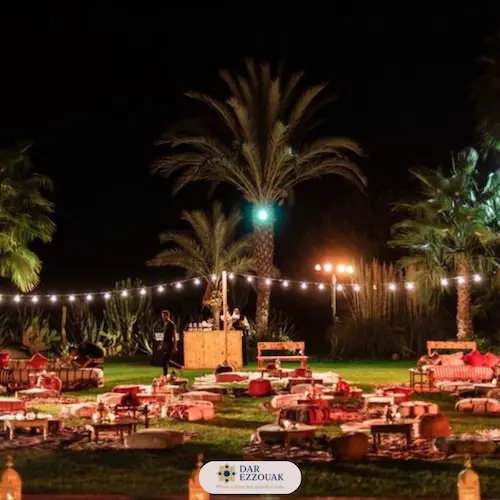 Event decoration for private events in Marrakech at Dar Ezzouak
