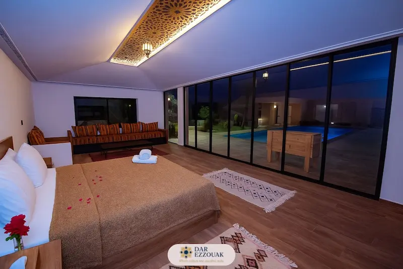 Rooms in Marrakech guest house – Soumia Suite with direct pool access at Dar Ezzouak